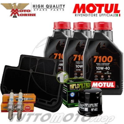 MOTUL - HIFLOFILTRO - NGK Tagliando MOTO MORINI X-CAPE 650 X 2021 2022 2023 Olio Motul 7100 Filtri Candele