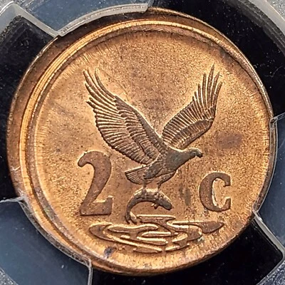 2 цента 1994 Южная Африка | PCGS MS64RB широкая чеканка с ошибкой - Изображение 1 из 3
