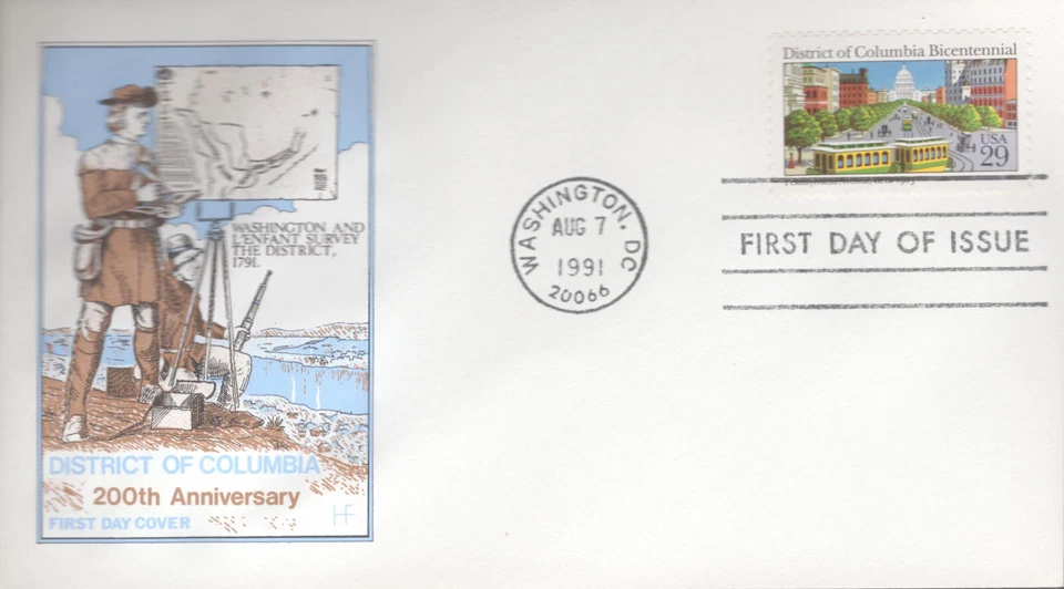 1991 FDC - Scott# 2561 - District of Columbia - Farnam Cachet - Image 1 of 1