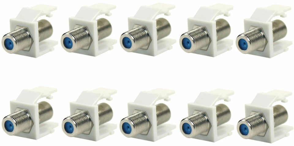 10 x 3GHz F Keystone High Frequency Insert Wall Plate Coaxial Cable Connector - Image 1 of 1