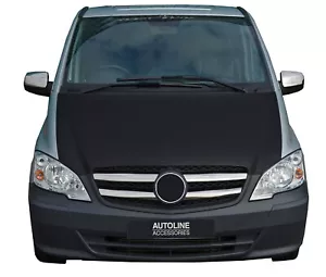 Black Front Bonnet Bra / Protector To Fit Mercedes Vito W639 (2003-14) - Afbeelding 1 van 4