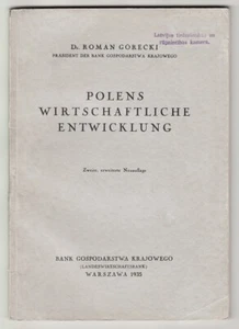 POLAND'S ECONOMIC DEVELOPMENT by Dr. GORECKI National Economic BANK, WARSAW 1935 - Picture 1 of 16