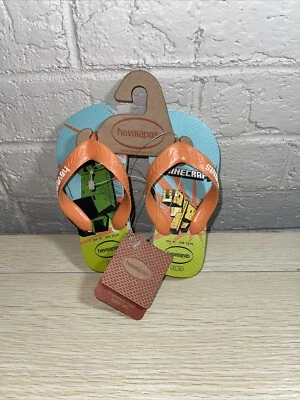 Sandalias Havaianas Niños Top Minecraft Chanclas Nuevas con Etiquetas 9c Foto 1 de 4