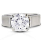 0.75ct D SI1 Round Natural Certified Diamond PT 950 Solitaire Engagement Ring