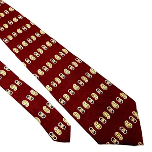 Geoffrey Beene Silk Tie Print Paisley Red Short Wide - Picture 1 of 6