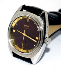 HMT Chethan Maroon Dial 17 J Beautiful Men Wrist Watch Mechanical Hand winding  