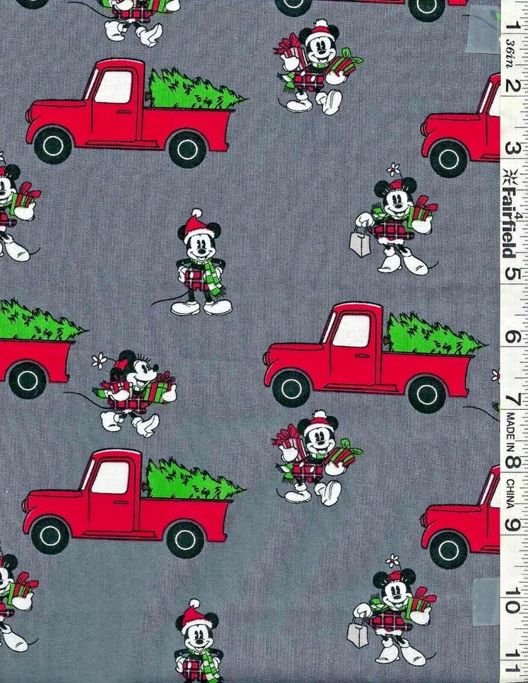 Camión rojo Mickey Mouse gris Navidad de Springs Creative por parte Foto 1 de 1