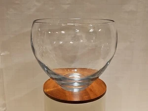 STEUBEN ? Signed 8" Wide Crystal Unfooted Bowl fish punch tall MCM Lalique? - Picture 1 of 12