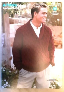 New Original Patons aran/ Sport Weight Mens Sweater Knitting Pattern 4002 - Picture 1 of 5