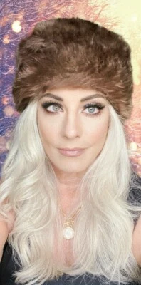 Vtg Shearling Hat Soft Luxe Brown  Sheepskin Fur Cap Italy Dr. Zhivago Women M - Image 1 of 4