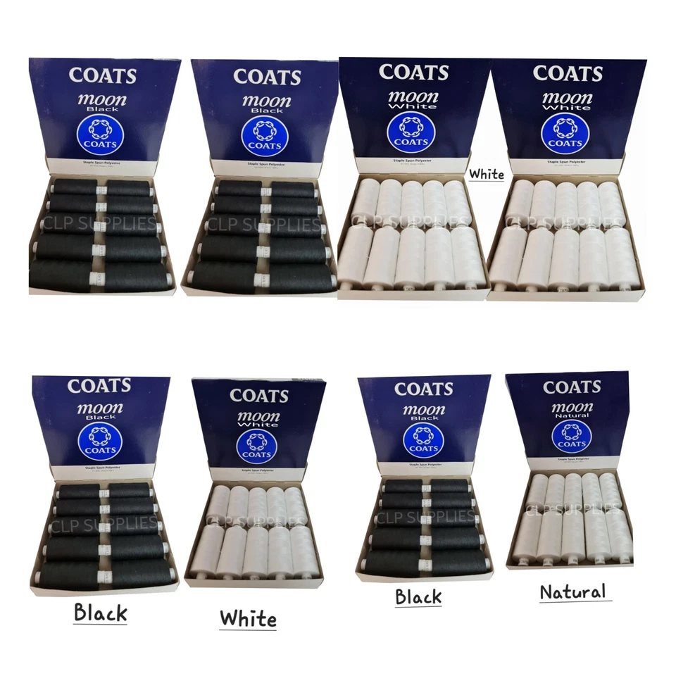 2 x COATS MOON SEWING THREAD TKT-120  10x1000Y Box OVERLOCKING  20 REELS/PACK - Image 1 of 1