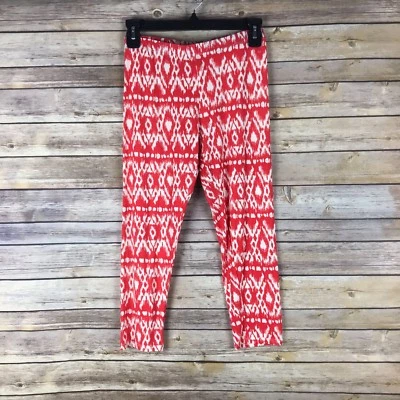 Loveappella Leggings Womens Small Capri Mid Rise Ikat Print Pull On Skinny Leg - Image 1 of 4