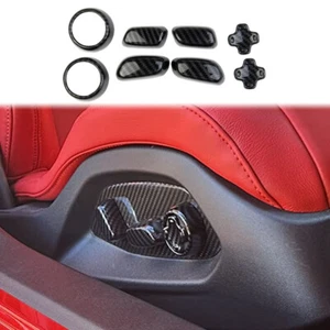 Carbon Fiber Style Seat Adjust Button Cover Trim for Chevrolet Corvette C8 - Picture 1 of 5