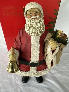 Vintage Clothtique Santa with Bell and Toy Bag Possible Dreams 9.5” in Box - Foto 1 di 21