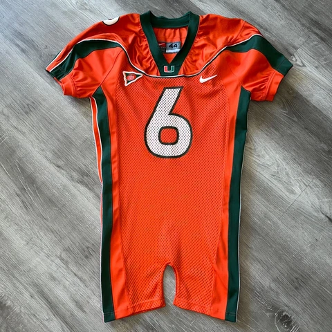 Team Issue 2000 SANTANA MOSS Miami Hurricanes Jersey Nike Authentic Game Cut Cover