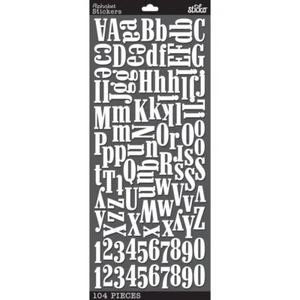 STICKO ALPHABET STICKERS - SILVER GLITTER FOAM - LARGE Approx 25mm - 104 Pieces - Picture 1 of 1