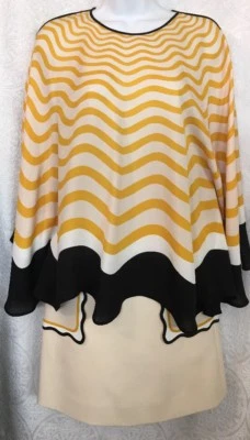 Blusa y Falda Fendi Amarillas Rayas Seda Cuero Bolsillos Nuevo con Etiquetas $2500 Talla 38 Foto 1 de 4