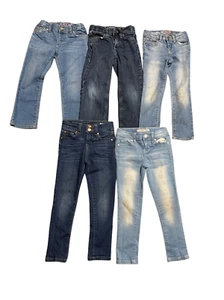 Bundle Lot of Five (5) Assorted Brands Girl’s Jeans Denim Size 5 Years - Picture 1 of 11