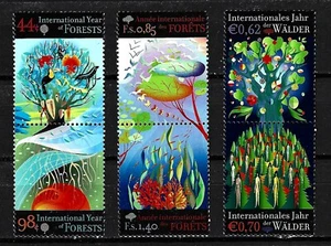 UNITED NATIONS NY++, SCOTT # 1035-1036, SET OF 3 PAIRS MNH YEAR OF FORESTS 2011 - Picture 1 of 1