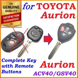 Toyota Aurion tecla remota completa 4 botones - año 2006 a 2011 - Imagen 1 de 4