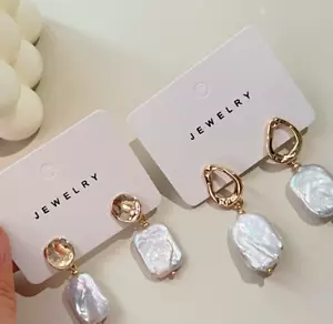 Elegant Gold Dangle Huge Natural Baroque Pearl Earring Stud Jewelry Women Gift - Picture 1 of 15