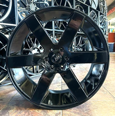 22'' K9 Wheels Gloss Black Goodyear Tires Silverado Tahoe Titan Yukon Escalade - Image 1 of 4