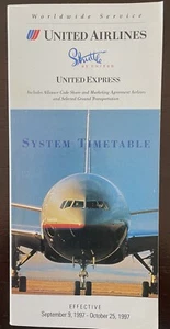 United Airlines Systemwide Timetable Sep 1997 - Okt 1997 mit 565+ Seiten - Bild 1 von 7