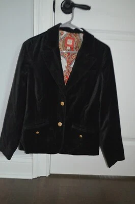 Chaqueta Blazar Old Navy para mujer con tacto de terciopelo talla M mediana negra Foto 1 de 4