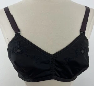 Sujetador bala negro vintage años 50 pinup retro rockabilly bordado flor floral - Imagen 1 de 14