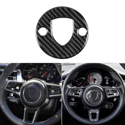 Tapicería de panel de volante de fibra de carbono real para Porsche Macan 2014-2019 Foto 1 de 4