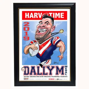 James Tedesco Sydney Roosters 2019 Dally M Medallist L/e Harv Time Print Framed - Foto 1 di 1