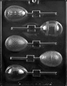 SPORTS EGG LOLLY mold Chocolate Candy soap making football baseball soccer golf - Picture 1 of 1