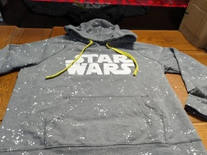 Disney Parks Star Wars Youth L Hoodie Sweatshirt Sweater Grey White Yellow  - Picture 1 of 5