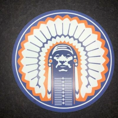 Imán Fighting Illini Chief Illiniwek 3" x 3" - Azul  Foto 1 de 3