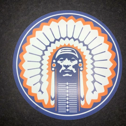 Fighting Illini Chief Illiniwek Magnet 3" x 3" - Blue Cover
