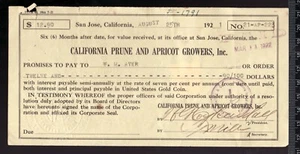 Ephemera : 1900 California Prune & Apricot Growers Inc. w/ US 2¢ Document Tax - Picture 1 of 2
