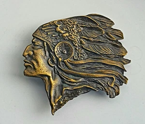 Gürtelschnalle Bronce Indianer Gürtel Verschluss - Made in USA - NEU - Bild 1 von 2