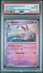 PSA 10 SYLVEON MASTER BALL #40 POKEMON - EVOLUZIONI PRISMATICHE - LOW POP! - Foto 1 di 2