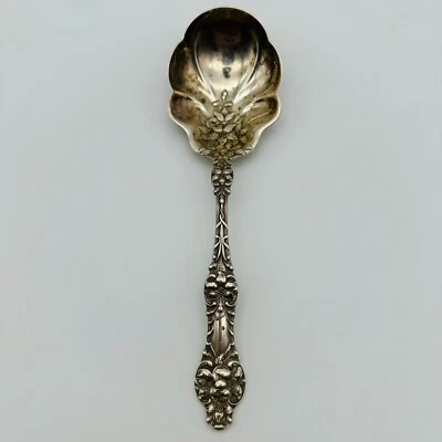 Cuchara para servir antigua flor de azahar de plata esterlina de Alvin 7 3/4 pulgadas Foto 1 de 4