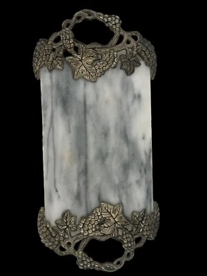 Godinger Silver Art Co. Белая Мраморная Доска для Шаркутери 18 3/8 дюйма x 9 дюймов Винтаж - Изображение 1 из 4
