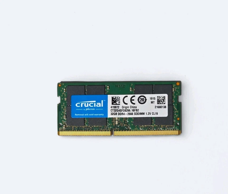 Crucial 32GB DDR4-2666 MHz CL19 SODIMM 260-Pin Memory - CT32G4SFD8266 🔥 - Image 1 of 1