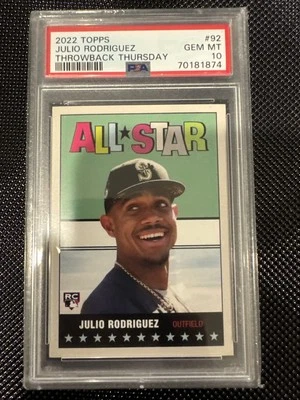 Julio Rodriguez ROOKIE  PSA 10 💎 Topps Throwback Thursday Graded Rookie Card - Image 1 of 2