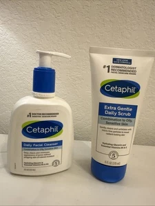 Cetaphil Daily Facial Cleanser And Extra Gentle Daily Scrub Pack Of 2 - Picture 1 of 4