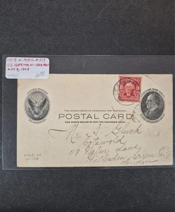 US stamps UX18 and US Stamp 319 Hoboken 1094 Handwritten Letter (JST29 - Picture 1 of 2