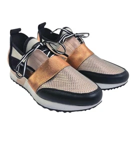 Rose Gold & Black Metallic Steve Madden Artic Cutout Slip On Sneakers Size 10M - Picture 1 of 11