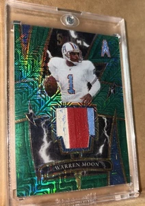 Warren Moon 2021 Panini Select Green Mojo Swatches Jersey Patch 3 Color /5 - Picture 1 of 2