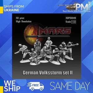 Figuras de Marte 3DP32049 1/32 Volkssturm Alemán Segunda Guerra Mundial set2 8 figuras kit de resina 3d - Imagen 1 de 2