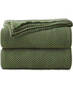 NEU Olivgrün Zopfmuster Überwurf 50”x60” Wohnzimmer Schlafzimmer Couch Kuscheldecke - Bild 1 von 6