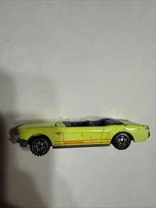 1983 Hot Wheels '65 Ford Mustang Convertible Neon Yellow Double Barrel Playset - Picture 1 of 6