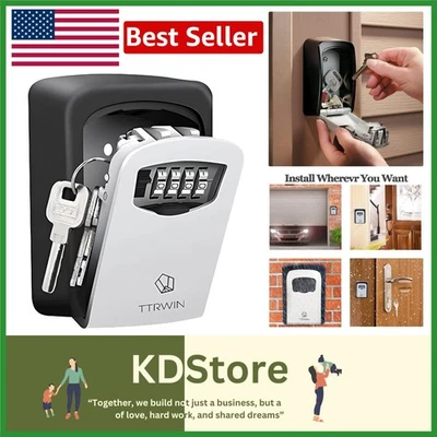 Secure Waterproof Key Lock Box with 4-Digit Resettable Code - Image 1 of 4